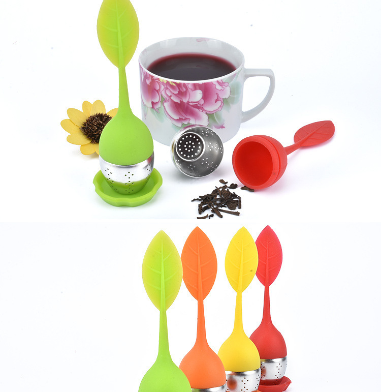 硅膠樹(shù)葉茶漏,硅膠茶包,不銹鋼茶漏,硅膠泡茶器